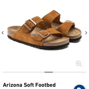 Birkenstocks Arizona Soft Footbed, Suede Leather in Mink Size 9.